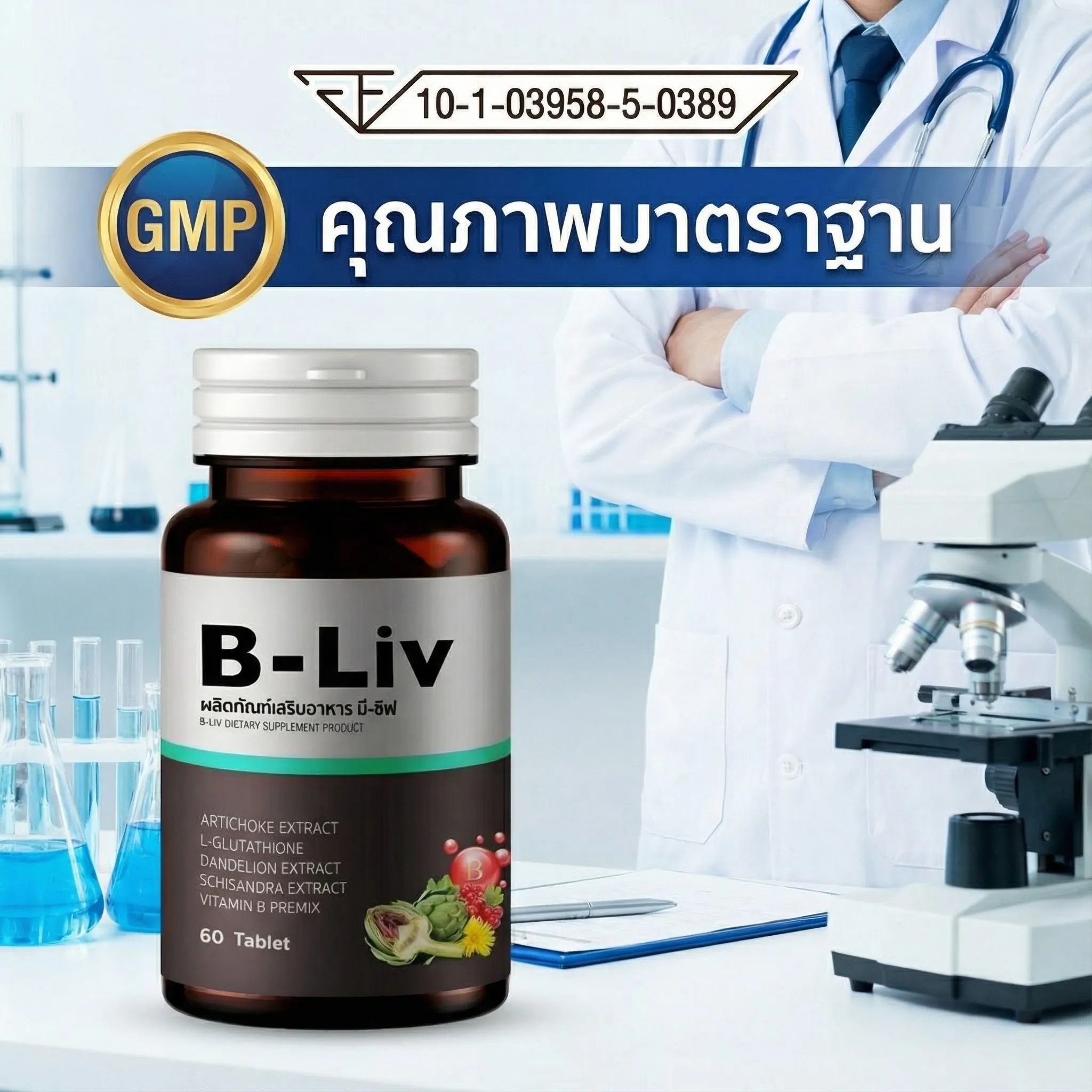 มาตรฐานการผลิต GMP และ อย. อาหารเสริมบำรุงตับ B Liv